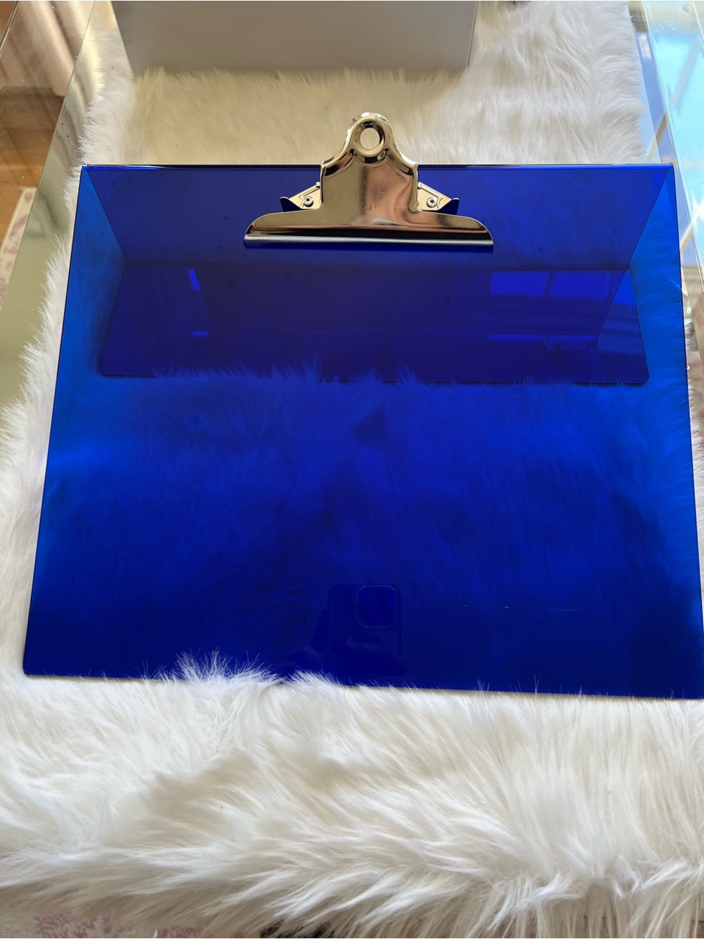 Blue Acrylic slantboard with Silver Clip teacher tool for kids